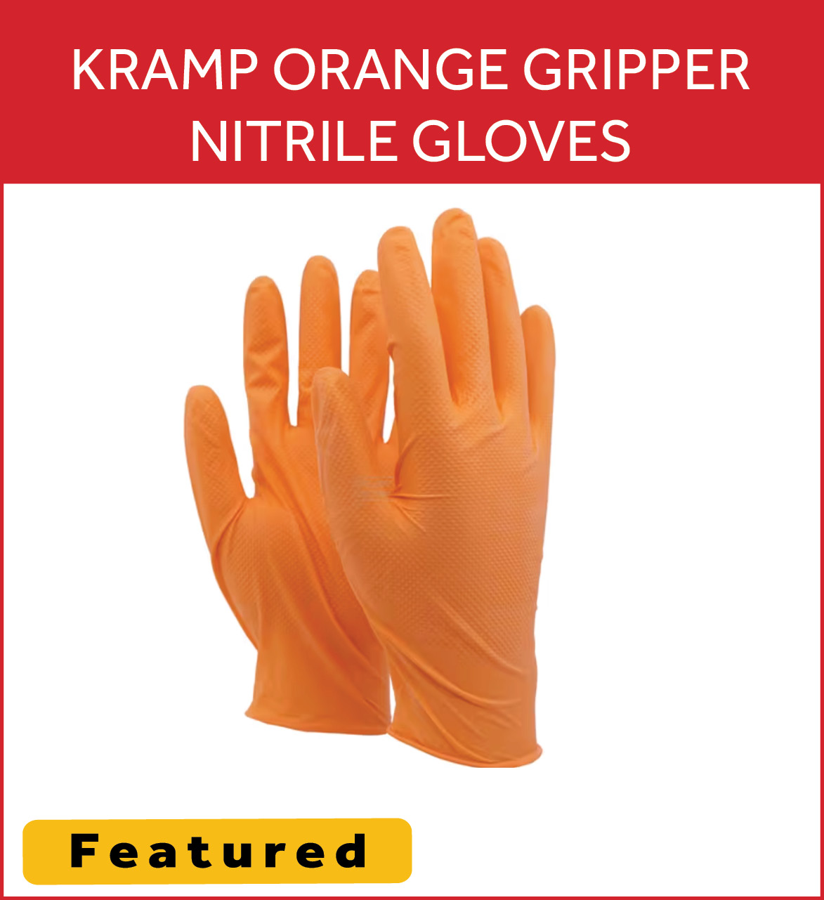 Kramp Orange Gripper Nitrile Gloves